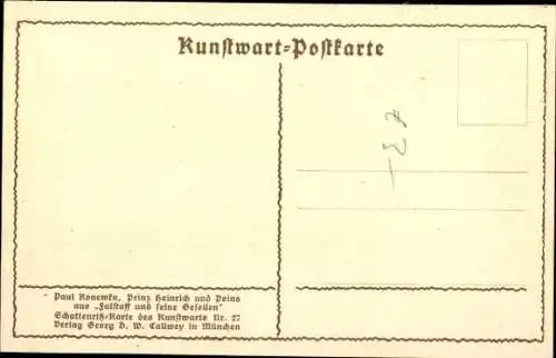 Scherenschnitt Ak Konewka, Paul, Prinz Heinrich und Poins