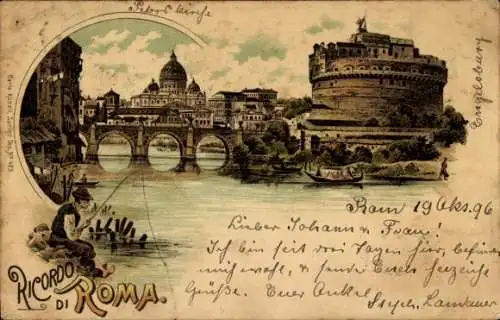 Litho Roma Rom Lazio, Angler, Brücke