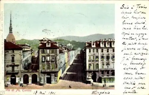 Ak Torino Turin Piemonte, Via di Po