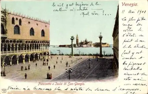 Ak Venezia Venedig Veneto, Piazzetta e Isola di San Giorgio