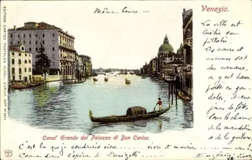 Litho Venezia Venedig Veneto, Canal Grande dal Palazzo di Don Carlos