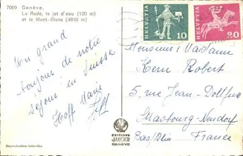 Ak Genf Schweiz, La Rade, der Jet d’eau und Mont Blanc, Dampfschiff "Simplon"