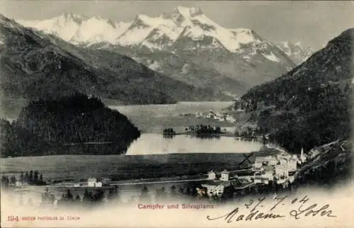 Ak Campfer und Silvaplana Kt. Graubünden, Panorama