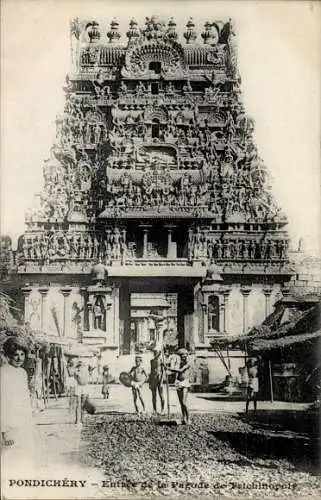 Ak Pondichery Ponducherry Puducherry Indien, Tempel