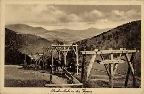 Ak Drahtseilbahn in den Vogesen, Panorama