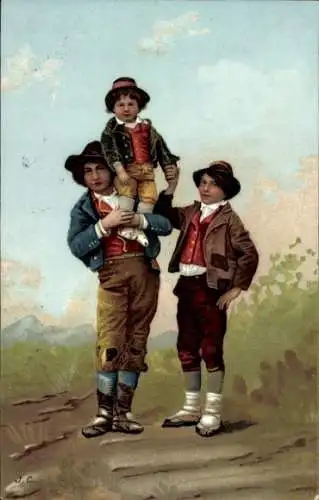 Künstler Ak Jungen in Italienischer Tracht