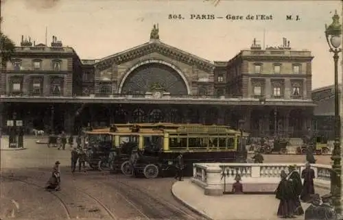 Ak Paris X, Gare de Est, Straßenbahn