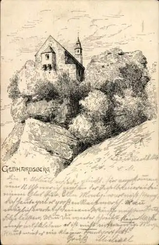 Künstler Ak Bregenz am Bodensee Vorarlberg, Gebhardsberg, Wallfahrtskirche