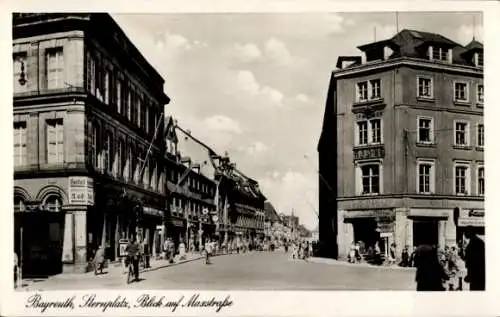 Ak Bayreuth in Oberfranken, Sternplatz, Maxstraße, Hotel Roß