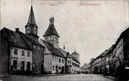 Ak Marktredwitz im Fichtelgebirge, Rathaus, Kirchturm