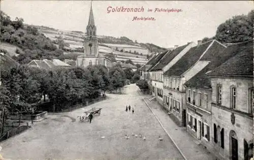 Ak Goldkronach im Fichtelgebirge, Marktplatz