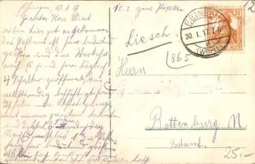 Ak Ebingen Albstadt in Württemberg, Postamt