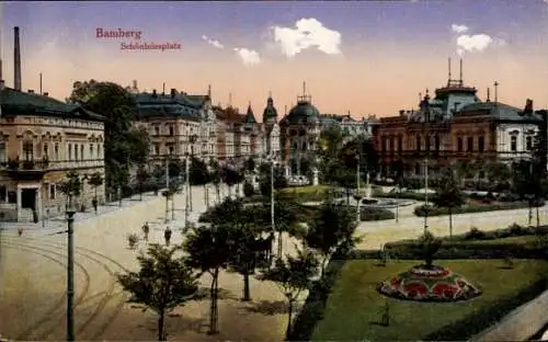 Ak Bamberg Oberfranken, Parkanlagen am Schönleinsplatz