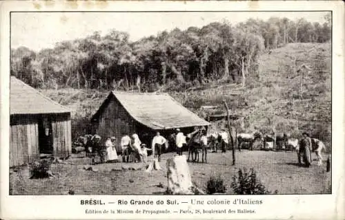 Ak Rio Grande do Sul Brasilien, Une colonie d'Italiens