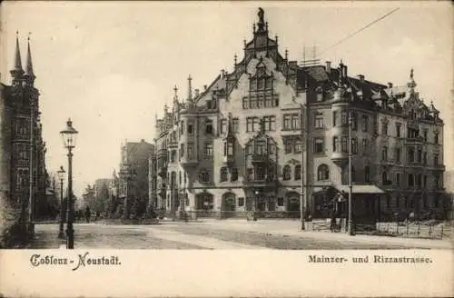 Ak Koblenz in Rheinland Pfalz, Mainzer Straße, Rizzastraße