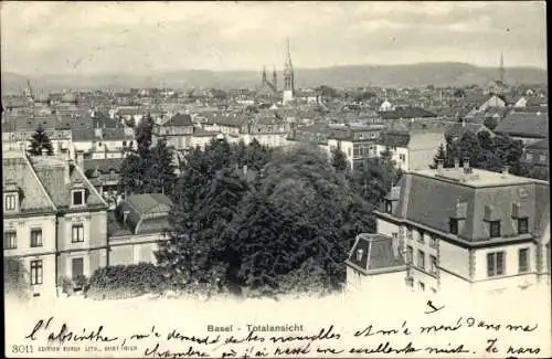 Ak Basel Schweiz, Totalansicht von Ort