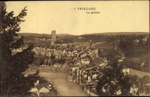 Ak Fribourg Kt. Freiburg Schweiz, Vue générale