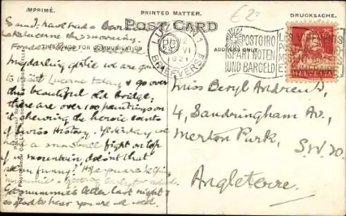 Künstler Ak Luzern Stadt Schweiz, Old Bridge and Tower