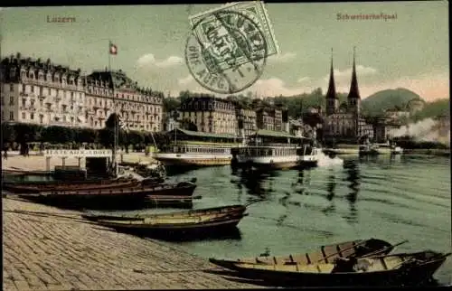 Ak Luzern Stadt Schweiz, Schweizerhofquai