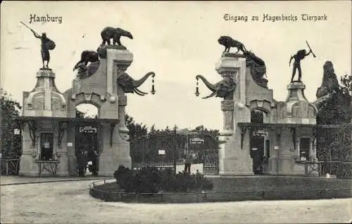 Ak Hamburg Eimsbüttel Stellingen, Carl Hagenbeck's Tierpark, Eingang