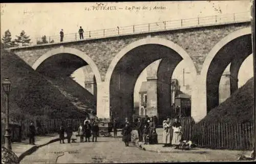 Ak Puteaux Hauts de Seine, Le Pont des Arches