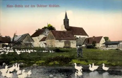 Ak Dubice Klein Dubitz Řehlovice Großtschochau Reg. Aussig, Dubický kostelík, Dubitzer Kirchlein