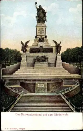 Relief Ak Rüdesheim am Rhein in Hessen, Nationaldenkmal auf dem Niederwald
