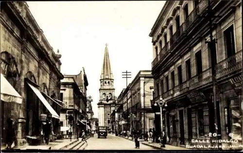 Foto Ak Guadalajara Jalisco Mexiko, Calle Hidalgo