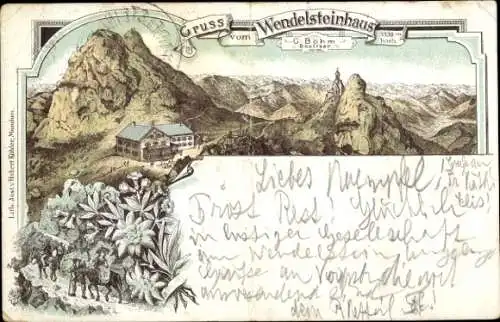 Vorläufer Litho Bayrischzell im Mangfallgebirge Oberbayern, Wendelsteinhaus