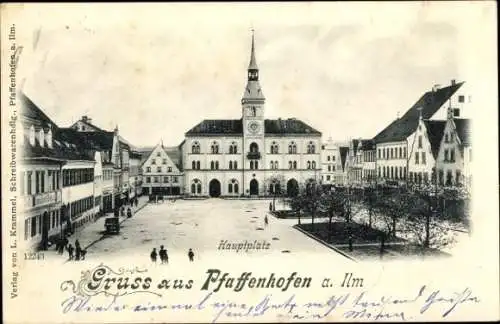 Ak Pfaffenhofen an der Ilm Oberbayern, Hauptplatz