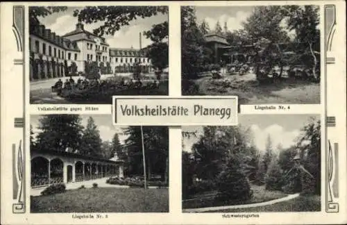 Ak Planegg Oberbayern, Volksheilstätte, Liegehalle, Schwesterngarten