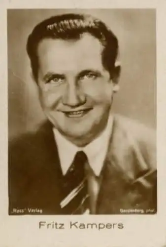Sammelbild Schauspieler Fritz Kampers, Portrait, Bild Nr. 492
