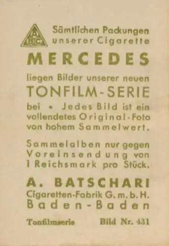 Sammelbild Filmszene Das Flötenkonzert von Sanssouci, Bild Nr. 431