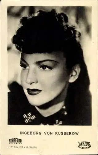Ak Schauspielerin Ingeborg von Kusserow, Portrait