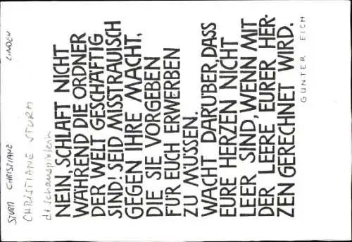 Ak Schauspielerin Christiane Sturm, Portrait, Autogramm