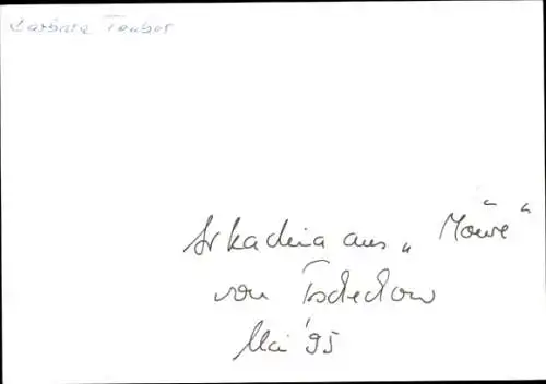 Ak Schauspielerin Barbara Tauber, Portrait, Autogramm, Rolle Arkadia, Stück Möwe von Tschechow