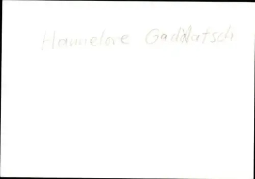 Ak Schauspielerin Hannelore Gadatsch, Portrait, Autogramm