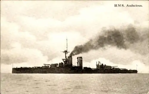 Ak Britisches Kriegsschiff H.M.S. Audacious