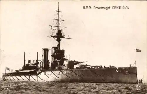 Ak Englisches Kriegsschiff, H.M.S. Dreadnought Centurion
