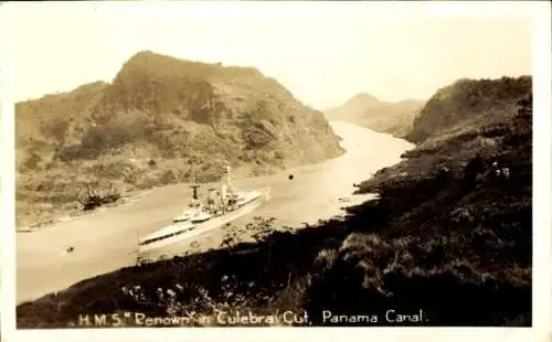 Ak Britisches Kriegsschiff, HMS Renown, Panama-Kanal