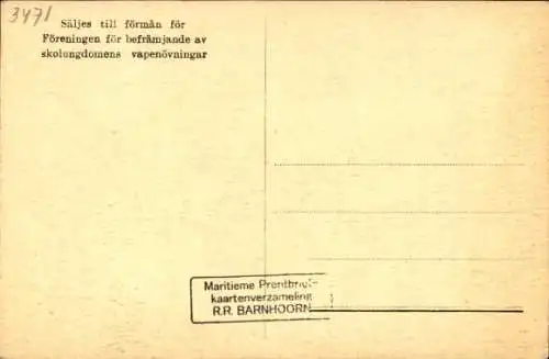 Ak Schwedisches Kriegsschiff, Schwedische Marine, Fahne