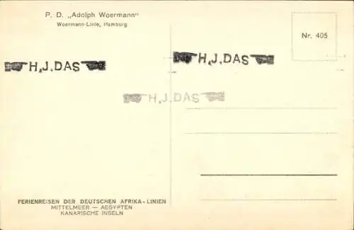 Ak Dampfer Adolph Woermann, Woermann-Linie Hamburg