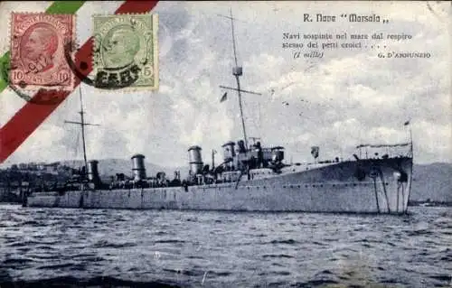 Ak Italienisches Kriegsschiff Marsala