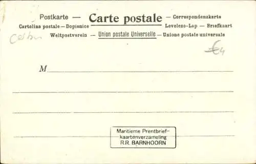 Litho Italienisches Kriegsschiff, L'Italia