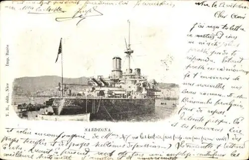 Ak Italienisches Kriegsschiff Sardegna