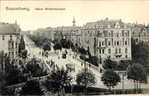 Ak Braunschweig in Niedersachsen, Kaiser Wilhelmstraße