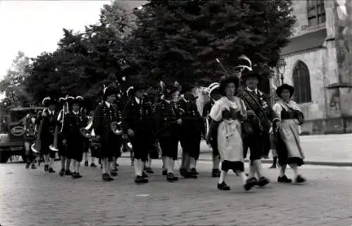 Foto Ak Dinkelsbühl in Mittelfranken, Biermusikanten, Festumzug