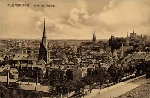 Ak Flensburg in Schleswig Holstein, Blick von Duburg