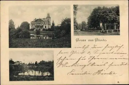 Ak Glinde in Schleswig Holstein, Schloss, Ortsansichten