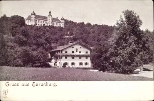 Ak Eurasburg Oberbayern, Blick zum Schloss
